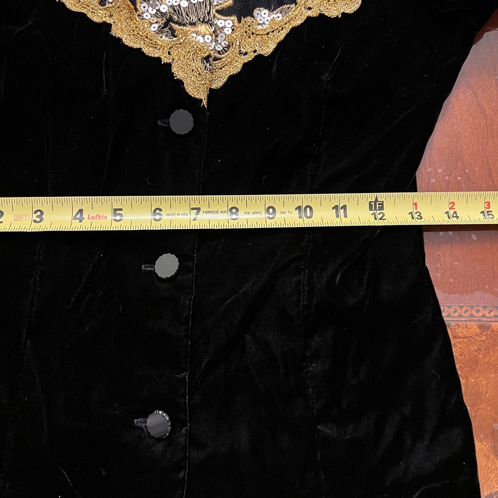Jessica McClintock Black Jacket with Gold Embroidery size 6 - Picture 13 of 15
